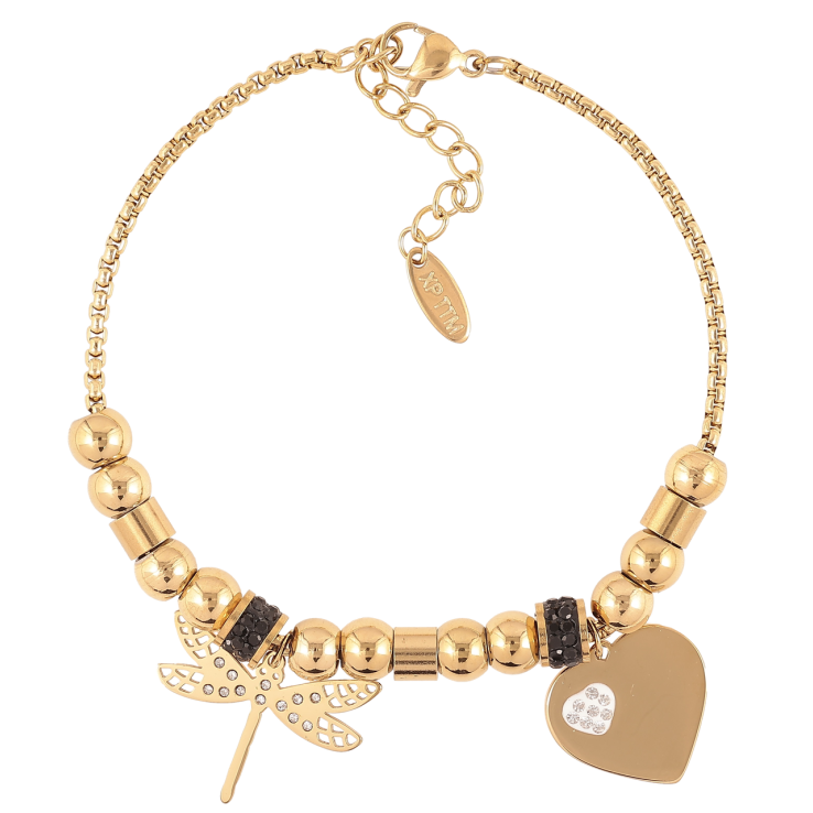 Браслет Xuping ТТМ Stainless Steel цвет 14K Цепочка с бусинами и подвесками с доп.цепочкой 18-21см х 2мм фото №21