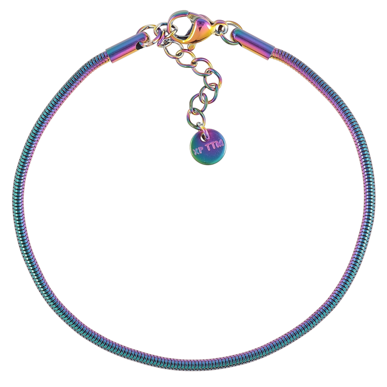 Браслет Xuping ТТМ Stainless Steel цвет Хамелеон Ювелирный шнур размер с доп.цепочкой 17.5-20.5см х 2мм фото №2