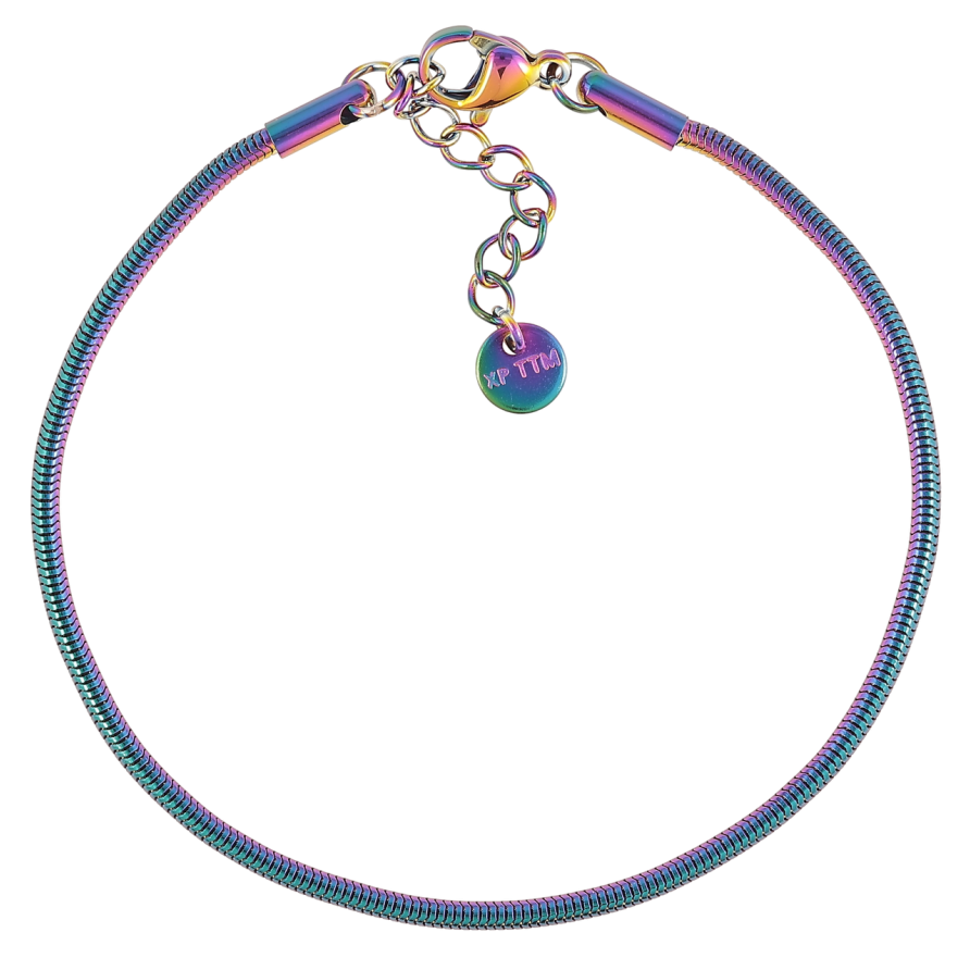 Браслет Xuping ТТМ Stainless Steel колір Хамелеон «Ювелірний шнур» розмір з доп.ланцюжком 17.5-20.5см х 2мм фото №1