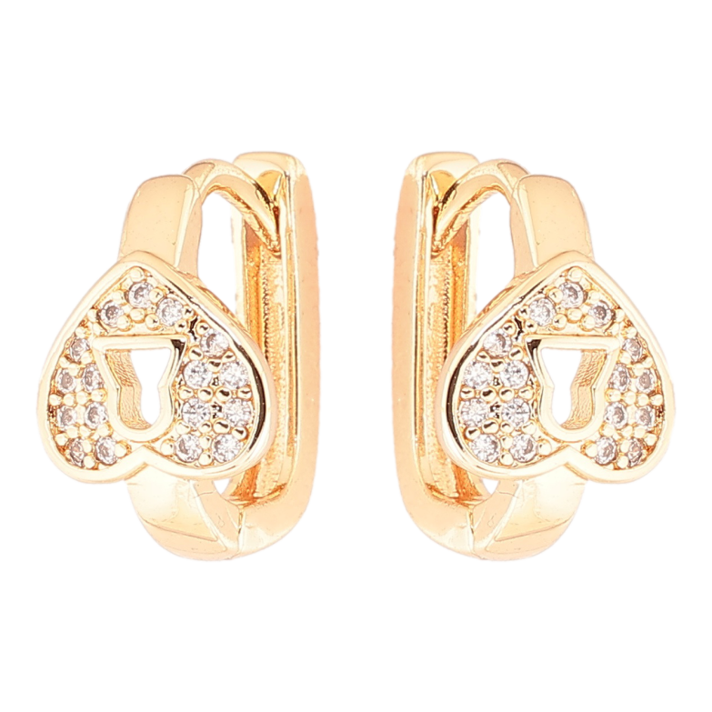 Сережки Xuping M&L Колір 18K колечка Перевернуті сердечка з цирконієм» фото №4