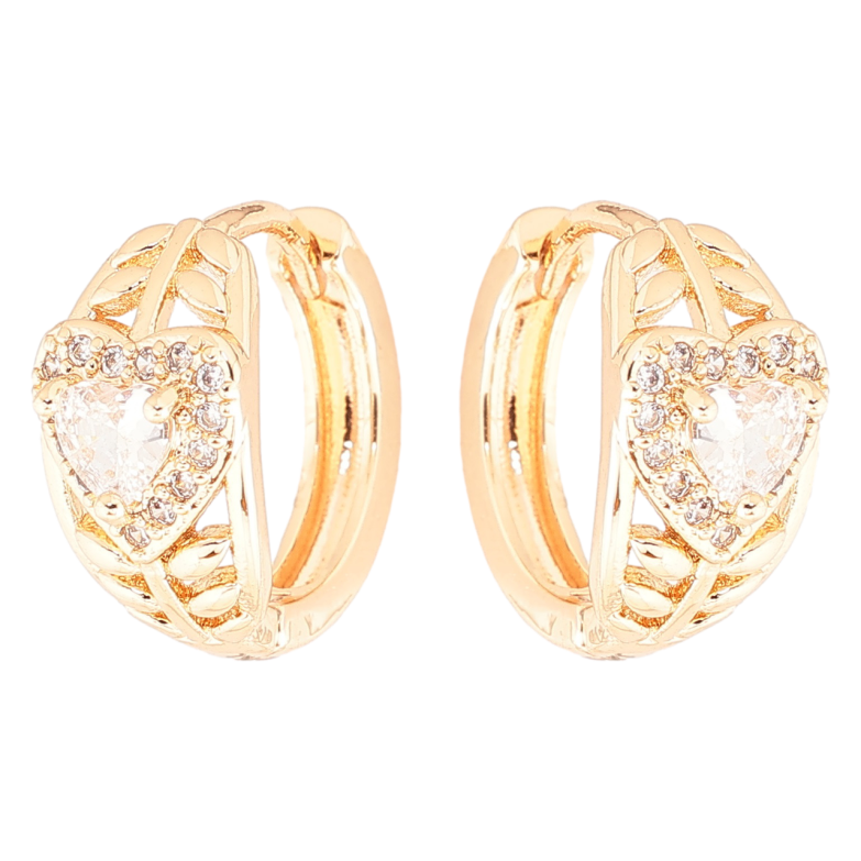 Сережки Xuping M&L Колір 18K колечка Сердечка з цирконієм» фото №1
