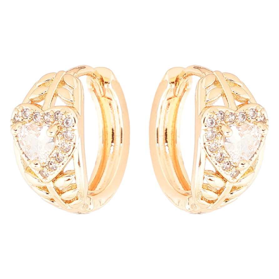 Сережки Xuping M&L Колір 18K колечка Сердечка з цирконієм» фото №1