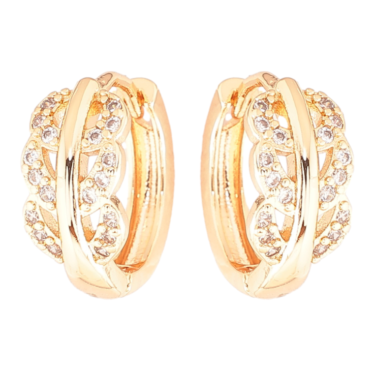 Серьги Xuping M&L Цвет 18K колечки Веточки с цирконием фото №20