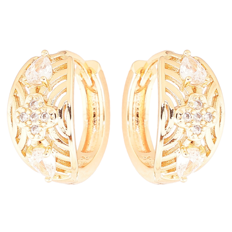 Серьги Xuping M&L Цвет 18K колечки Декоративный узор с цирконием фото №1