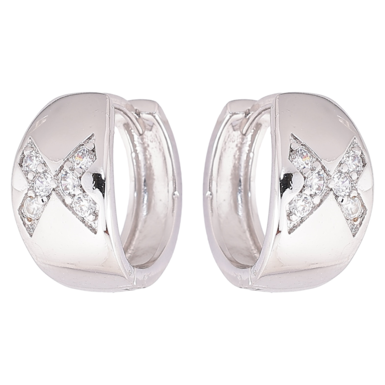 Сережки Xuping M&L Колір Родій колечка «Візерунок з цирконієм» фото №1