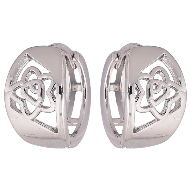 Серьги Xuping M&L Цвет Родий колечки Резной цветочный узор фото №19