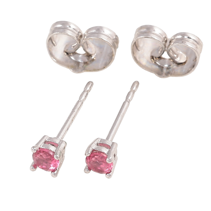 Серьги Xuping M&L Цвет Родий пусеты Малиновые фианиты ø 3мм фото №15