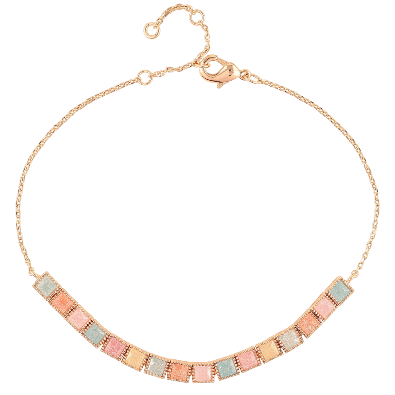 Браслет Xuping M&L Цвет 18K Цепочка с дорожкой цветного циркония длинна с доп.звеном 18.5,19.5,21,22см х 1мм фото №3