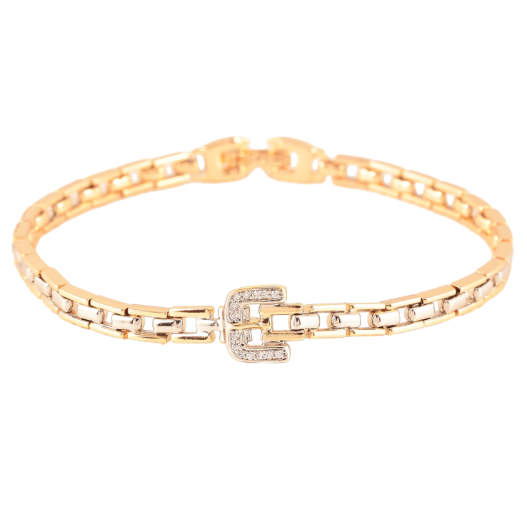 Браслет Xuping Позолота 18К + Родій «Ремінець з цирконієм» довжина 19см х 4мм фото №11 Браслет Xuping Позолота 18К + Родій «Ремінець з цирконієм» довжина 19см х 4мм фото №11