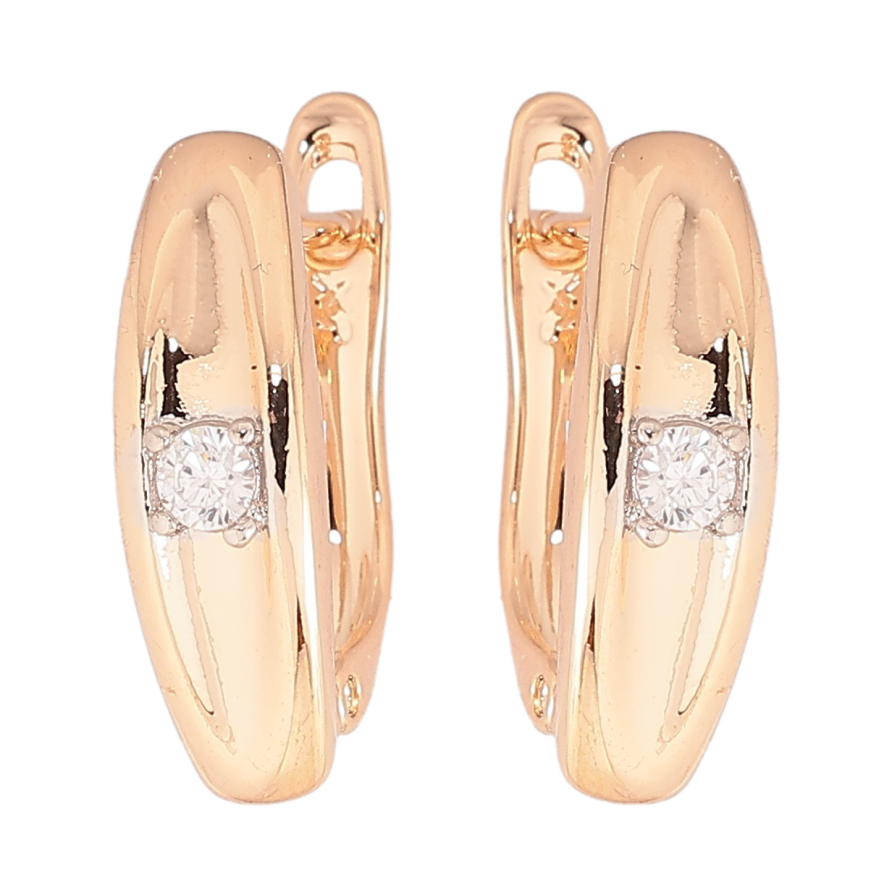 Сережки Xuping Позолота 18K + Родій англійський замок «Вставки цирконію» фото №1 Сережки Xuping Позолота 18K + Родій англійський замок «Вставки цирконію» фото №1