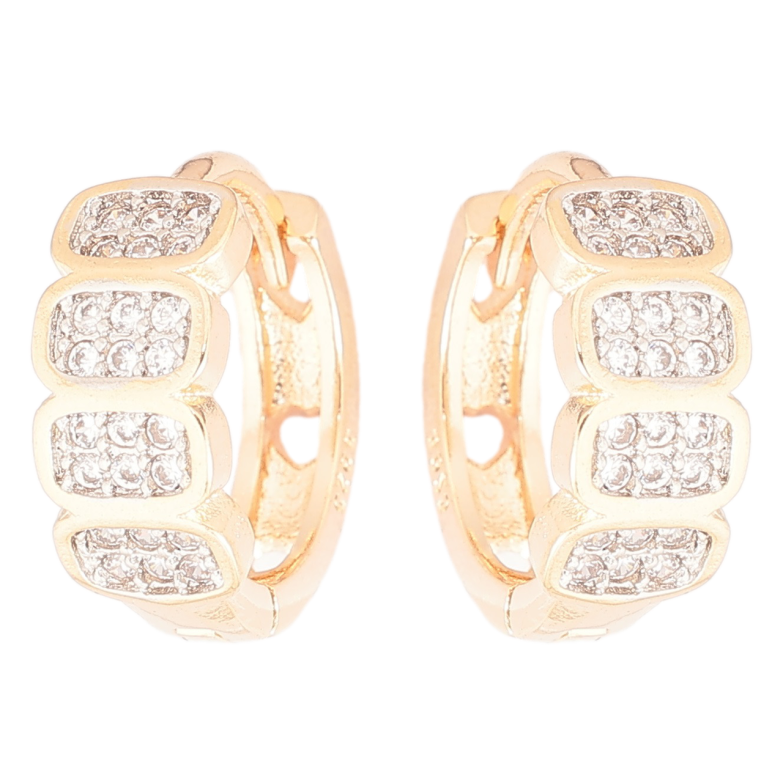 Сережки Xuping Позолота 18K + Родій колечка «Інкрустація цирконієм» фото №1