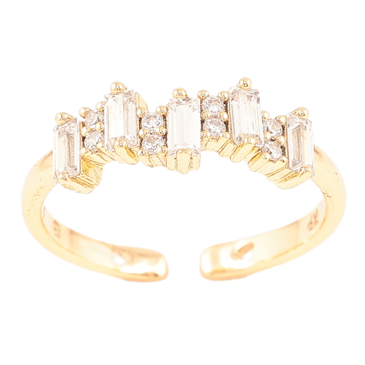 Кольцо Xuping Позолота 18K Кристальная дорожка фото №1 Кольцо Xuping Позолота 18K Кристальная дорожка фото №1