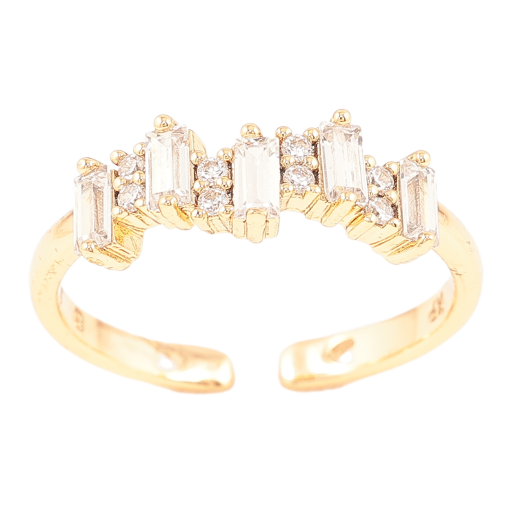 Каблучка Xuping Позолота 18K «Кришталева доріжка» фото №21 Каблучка Xuping Позолота 18K «Кришталева доріжка» фото №21