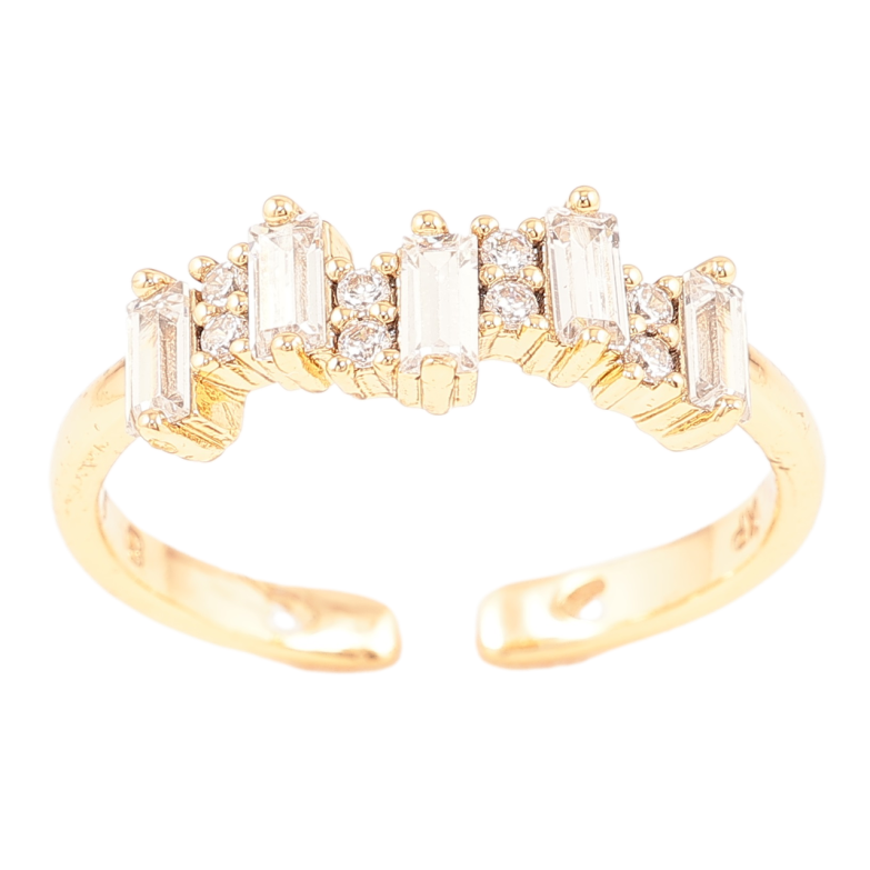 Каблучка Xuping Позолота 18K «Кришталева доріжка» фото №1