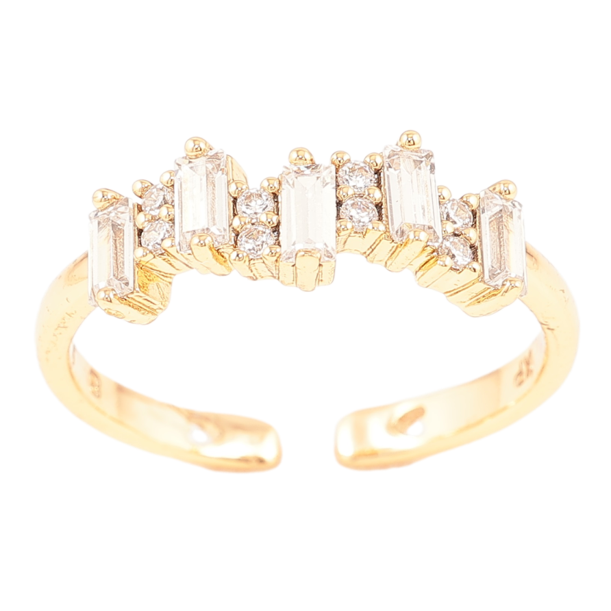 Кольцо Xuping Позолота 18K Кристальная дорожка фото №1