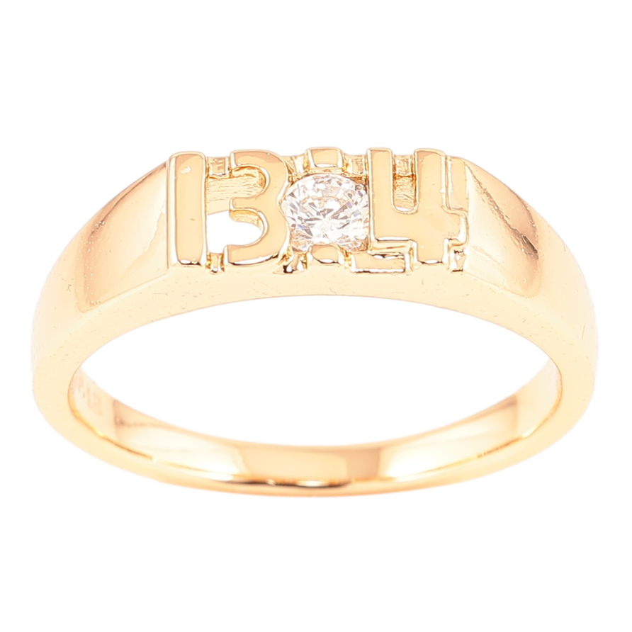 Каблучка Xuping Позолота 18K «Цифри з фіанітом» фото №1