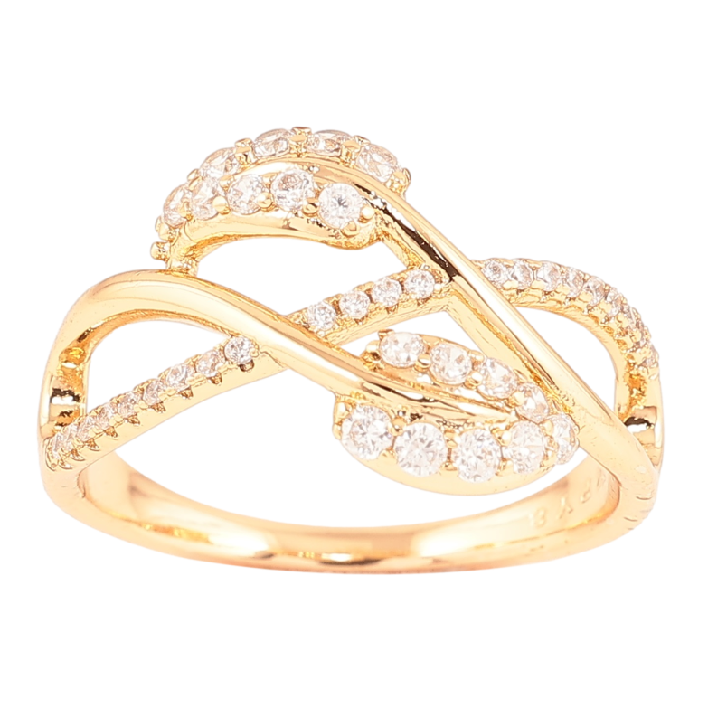 Каблучка Xuping Позолота 18K «Рослинний візерунок з цирконієм» фото №3