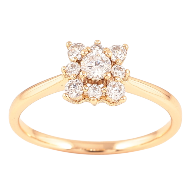 Каблучка Xuping Позолота 18K «Кришталева квіточка» фото №4 Каблучка Xuping Позолота 18K «Кришталева квіточка» фото №4