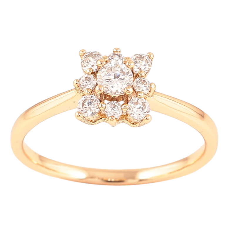 Кольцо Xuping Позолота 18K Кристальный цветочек фото №1