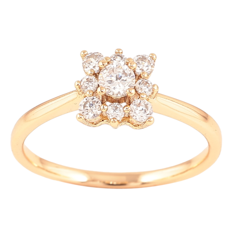 Каблучка Xuping Позолота 18K «Кришталева квіточка» фото №1