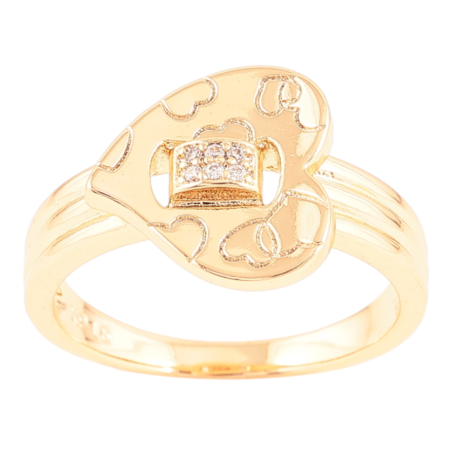 Каблучка Xuping Позолота 18K «Сердечко з цирконієм» фото №1 Каблучка Xuping Позолота 18K «Сердечко з цирконієм» фото №1