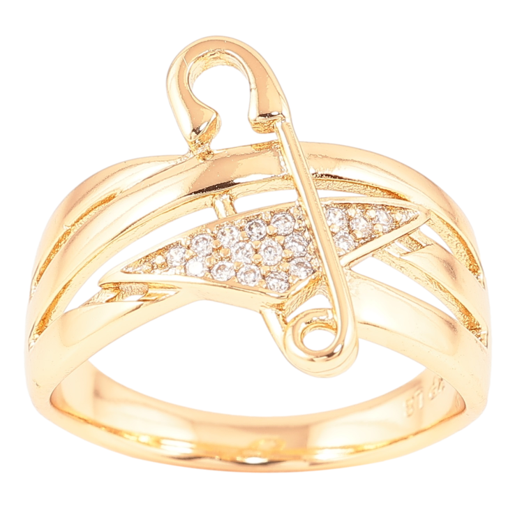 Каблучка Xuping Позолота 18K «Візерунок зі шпилькою і цирконієм» фото №23