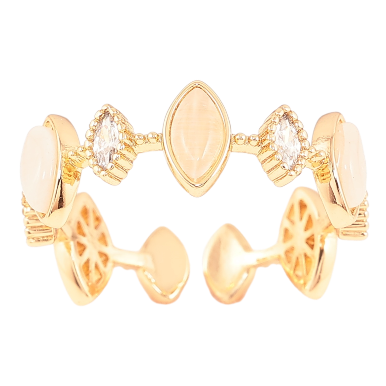 Кольцо Xuping Позолота 18K Кремовые кристаллы с цирконием фото №1 Кольцо Xuping Позолота 18K Кремовые кристаллы с цирконием фото №1