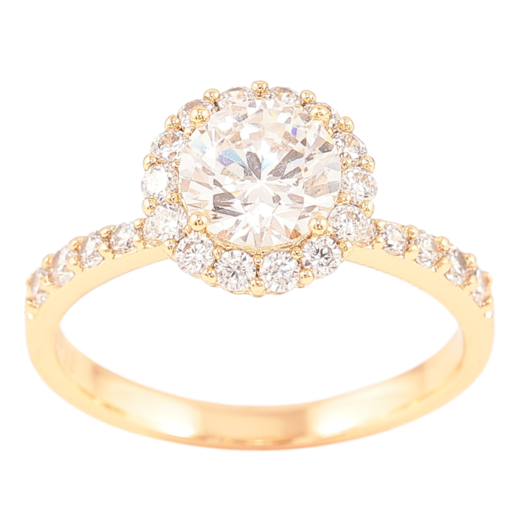 Каблучка Xuping Позолота 18K «Фіаніт в обрамленні цирконію» фото №18 Каблучка Xuping Позолота 18K «Фіаніт в обрамленні цирконію» фото №18