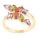 Кольцо Xuping Позолота 18K Узор из разноцветных фианитов фото №1 Кольцо Xuping Позолота 18K Узор из разноцветных фианитов фото №1