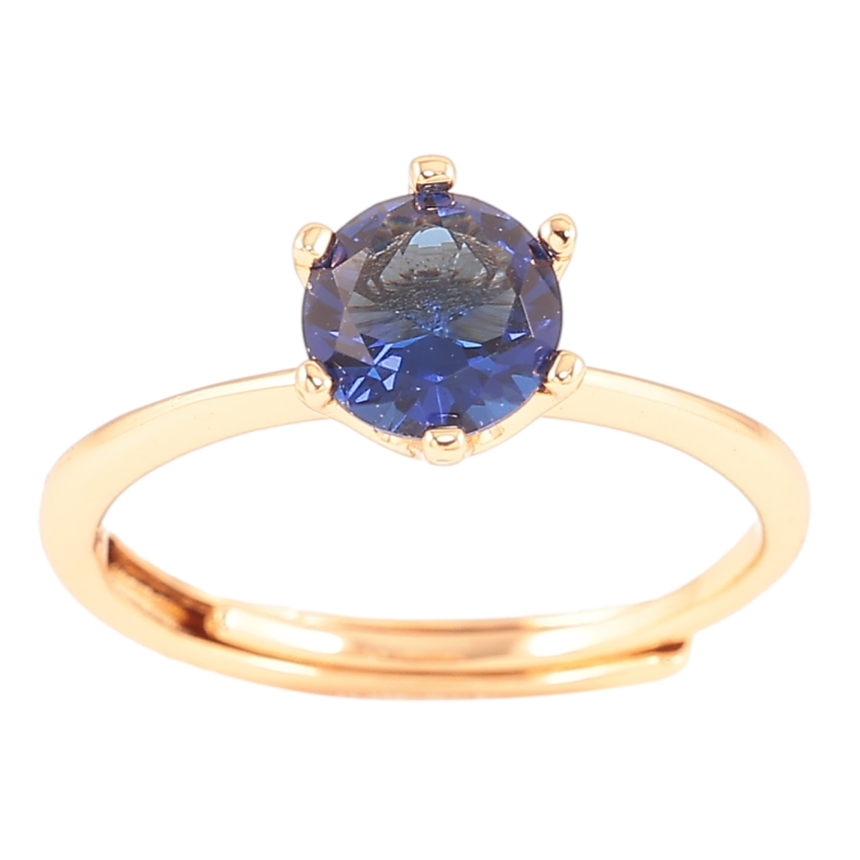 Каблучка Xuping Позолота 18K «Синій фіаніт, ø 6мм» фото №1