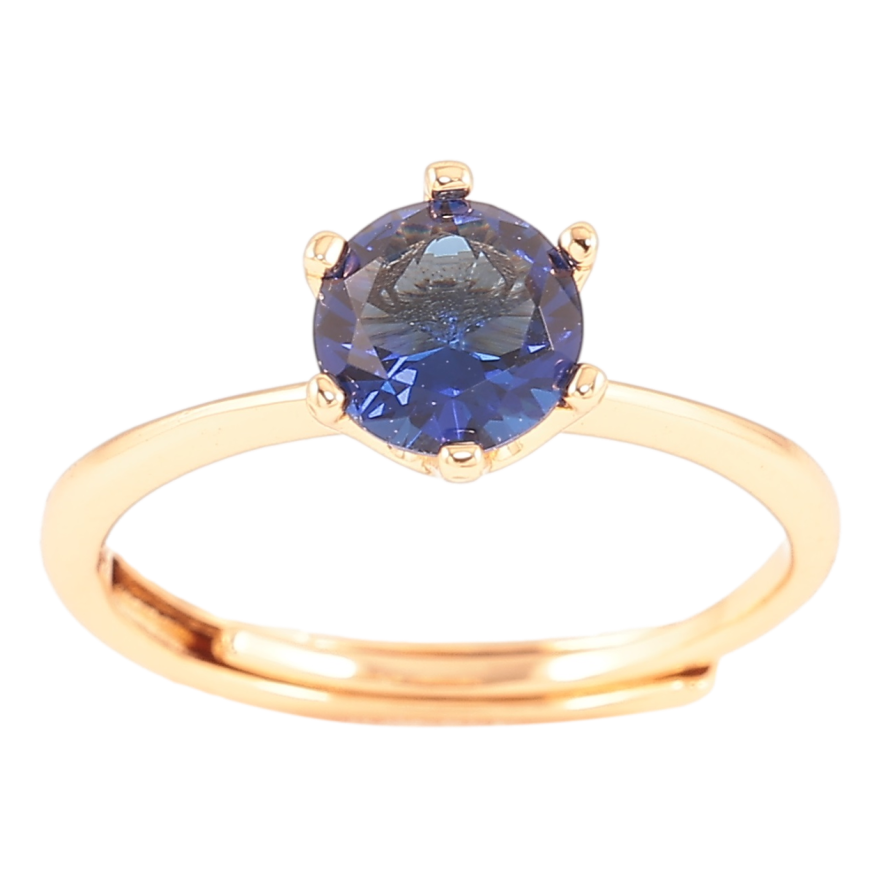 Каблучка Xuping Позолота 18K «Синій фіаніт, ø 6мм» фото №1 Каблучка Xuping Позолота 18K «Синій фіаніт, ø 6мм» фото №1