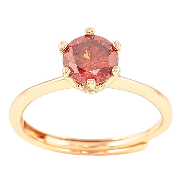 Каблучка Xuping Позолота 18K «Червоний фіаніт, ø 6мм» фото №16