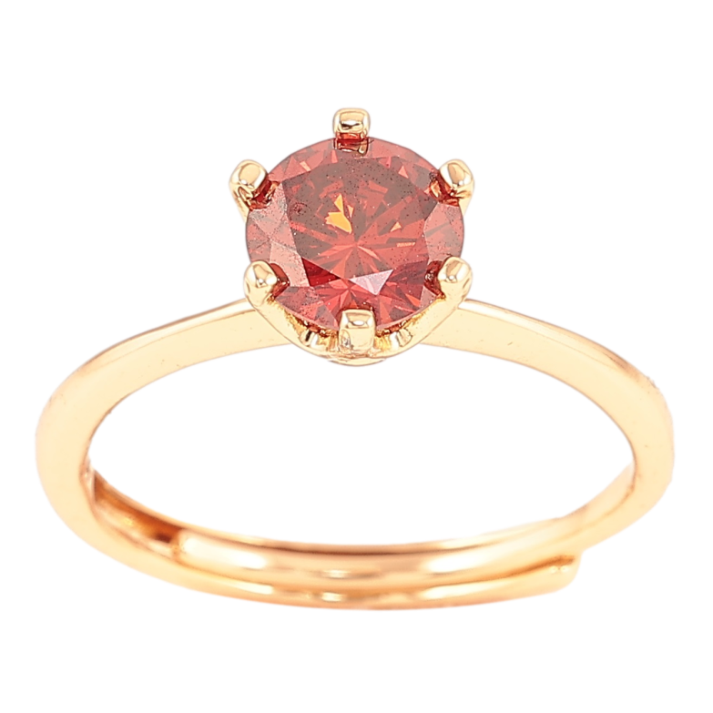 Каблучка Xuping Позолота 18K «Червоний фіаніт, ø 6мм» фото №1