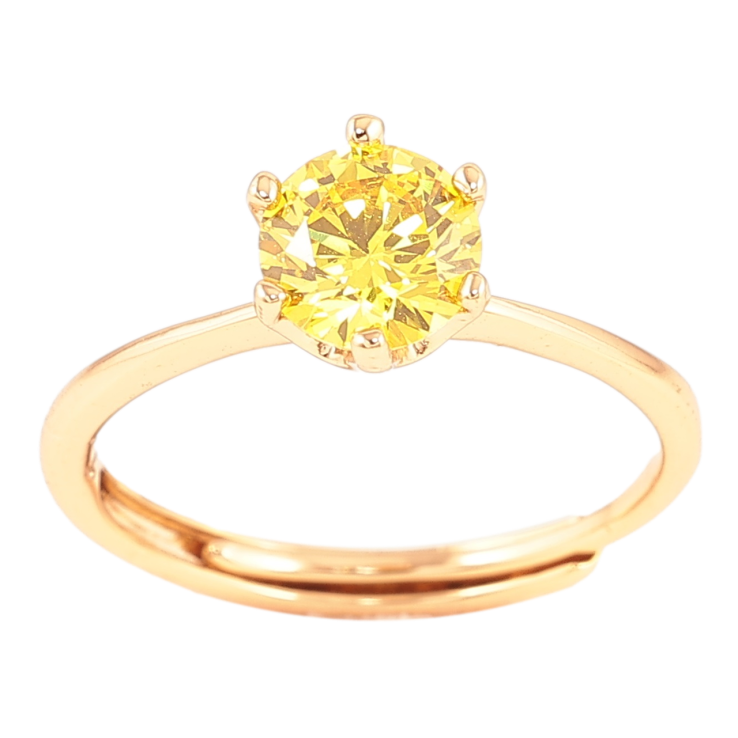 Кольцо Xuping Позолота 18K Желтый фианит, ø 6мм фото №23