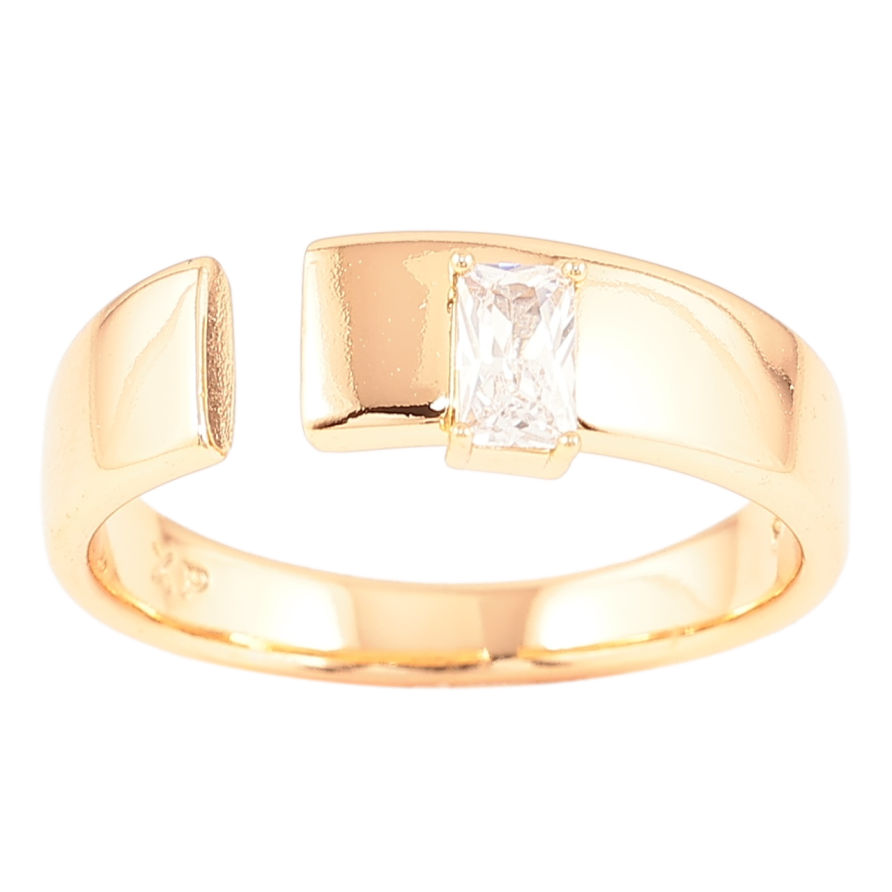 Каблучка Xuping Позолота 18K «Роз'ємна шинка з фіанітом» фото №1 Каблучка Xuping Позолота 18K «Роз'ємна шинка з фіанітом» фото №1