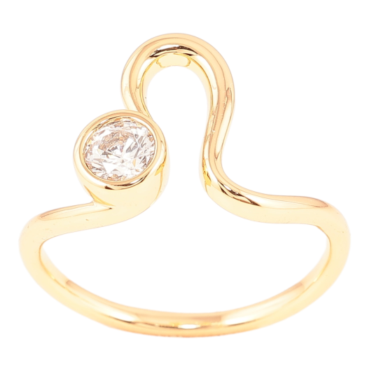 Кольцо Xuping Позолота 18K Декоративный узор с фианитом фото №1