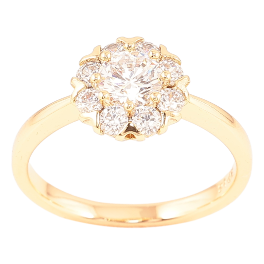 Кольцо Xuping Позолота 18K Кристальный цветочек фото №1