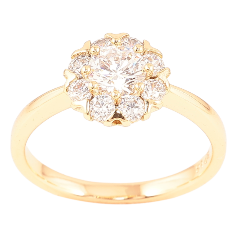 Каблучка Xuping Позолота 18K «Кришталева квіточка» фото №1