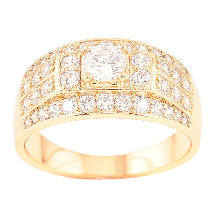 Перстень Xuping Позолота 18K Інкрустація цирконієм» фото №21