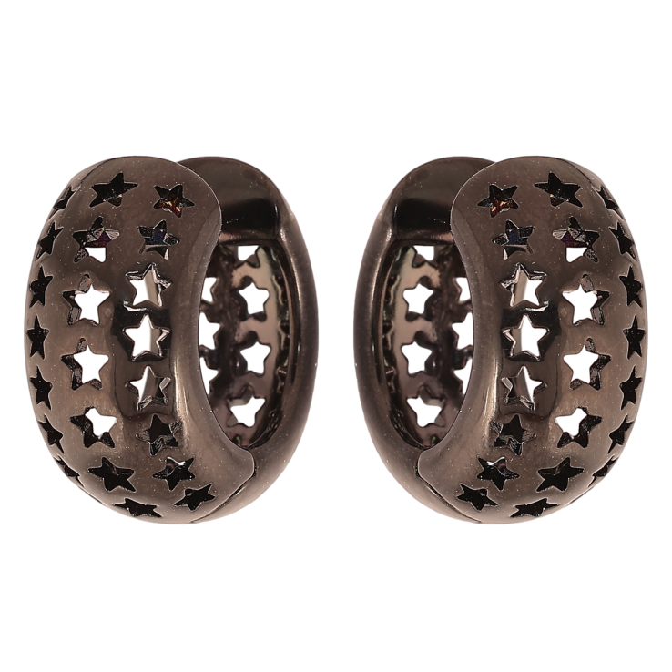 Сережки Xuping Позолота Black (чорне золото) колечка «Різьблений візерунок зірочки» фото №24 Сережки Xuping Позолота Black (чорне золото) колечка «Різьблений візерунок зірочки» фото №24