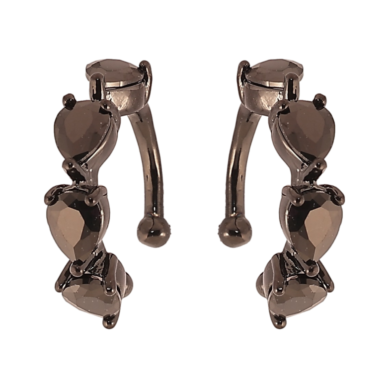 Сережки Xuping Позолота Black (чорне золото) кафи «Доріжки чорного цирконію» фото №1 Сережки Xuping Позолота Black (чорне золото) кафи «Доріжки чорного цирконію» фото №1