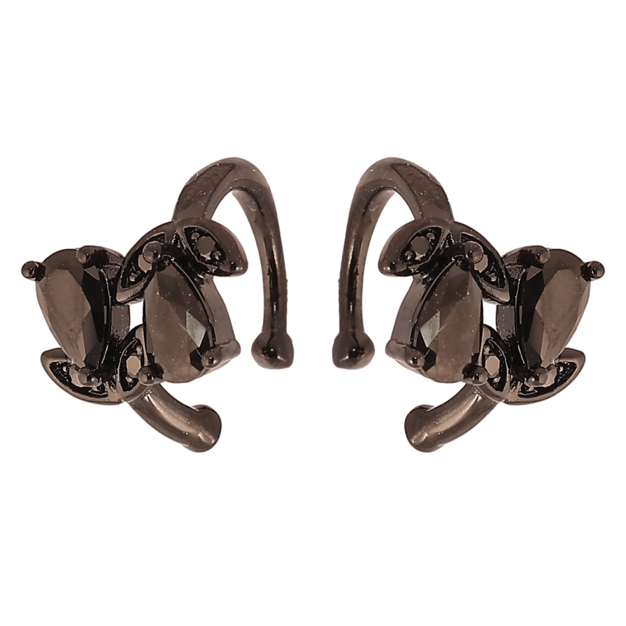 Серьги Xuping Позолота Black (черное золото) каффы Бутоны из черного циркония фото №1