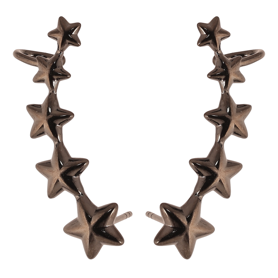 Сережки Xuping Позолота Black (чорне золото) пусети-кафи «Зоряні доріжки» (Силіконові застібки) фото №1 Сережки Xuping Позолота Black (чорне золото) пусети-кафи «Зоряні доріжки» (Силіконові застібки) фото №1