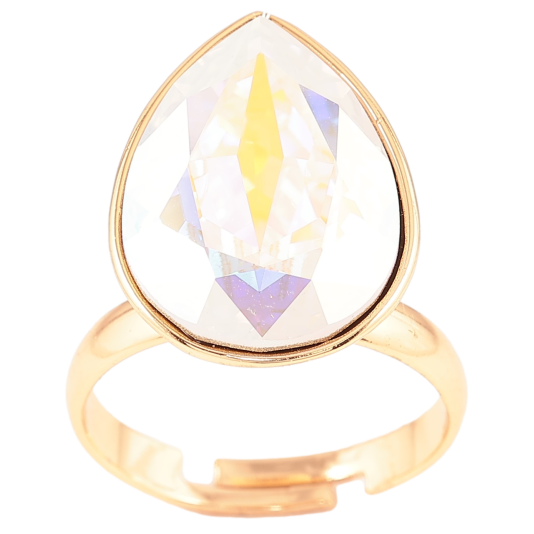 Кольцо Xuping цвет 18K с кр-ми Swarovski Кристалл АВ, 14х19мм фото №1 Кольцо Xuping цвет 18K с кр-ми Swarovski Кристалл АВ, 14х19мм фото №1