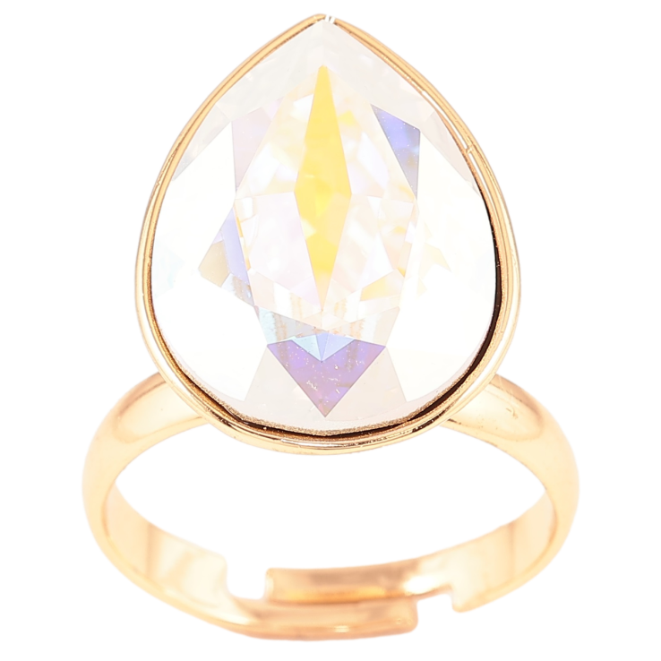 Кольцо Xuping цвет 18K с кр-ми Swarovski Кристалл АВ, 14х19мм фото №2