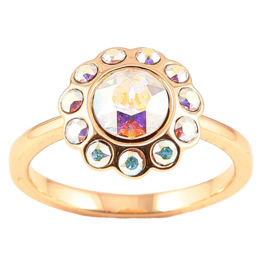 Кольцо Xuping цвет 18K с кр-ми Swarovski Цветочек из кристаллов АВ фото №1