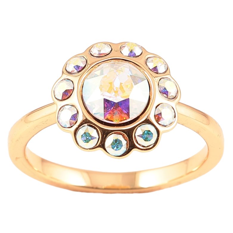 Кольцо Xuping цвет 18K с кр-ми Swarovski Цветочек из кристаллов АВ фото №1