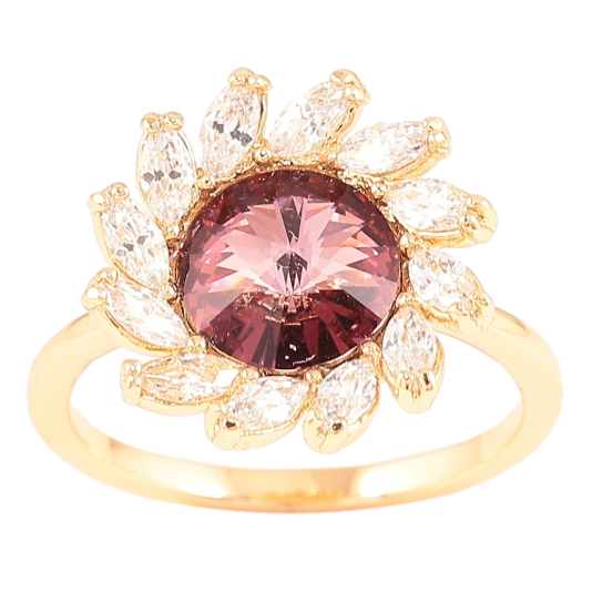Кольцо Xuping цвет 18K с кр-ми Swarovski Цветок с кристаллом Antique Pink фото №1 Кольцо Xuping цвет 18K с кр-ми Swarovski Цветок с кристаллом Antique Pink фото №1