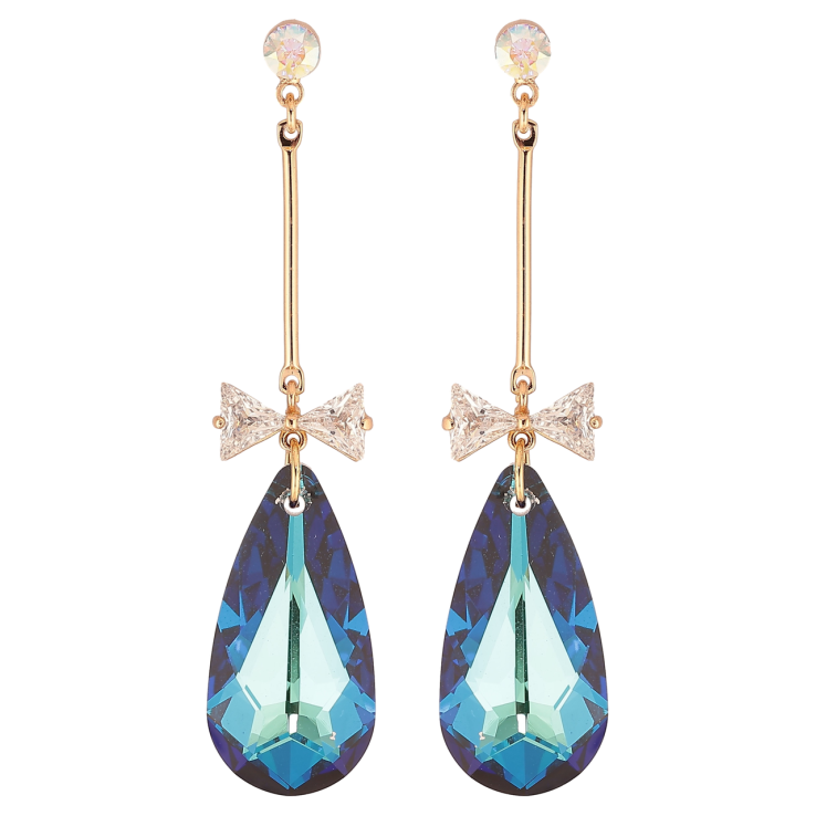 Сережки Xuping колір 18K з кристалами Swarovski пусеты «Підвіски з кристалами Metallic Blue» фото №8 Сережки Xuping колір 18K з кристалами Swarovski пусеты «Підвіски з кристалами Metallic Blue» фото №8