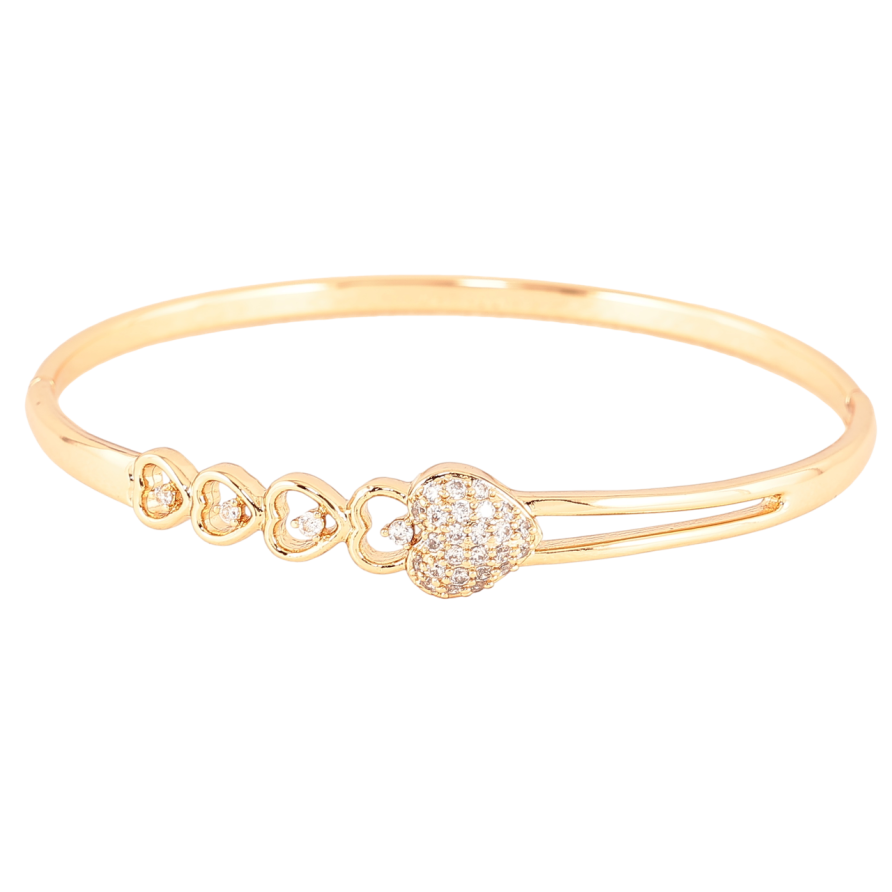 Браслет Xuping Позолота 18K Сердечки с цирконием ø 6см фото №1 Браслет Xuping Позолота 18K Сердечки с цирконием ø 6см фото №1